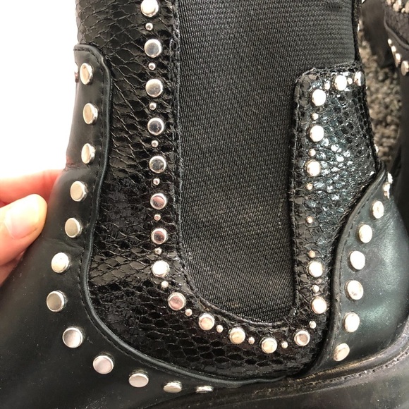 ZARA Studded Black Boots - Picture 5 of 9